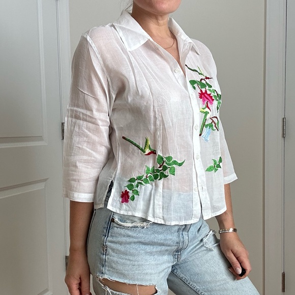 Cotton Embroidered Summer Shirt - Picture 2 of 10